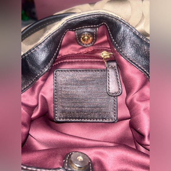 Coach Hobo Signature Carryall Purse Handbag Brown Large Zip C Logo F1082-15757 - Picture 11 of 12